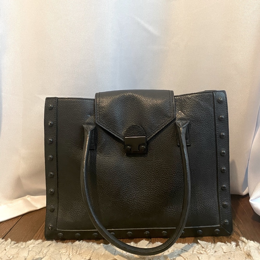 Rebecca Minkoff black leather bag.